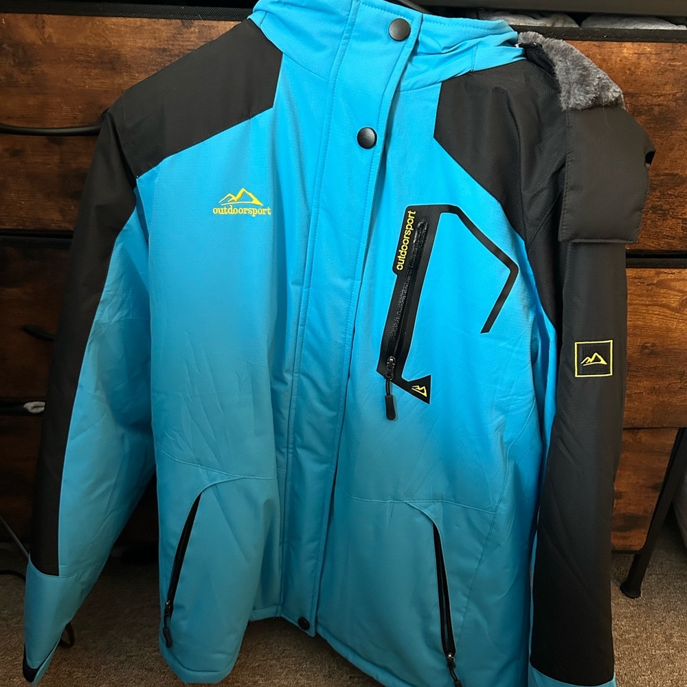 Blue and Black Outdoor Jacket